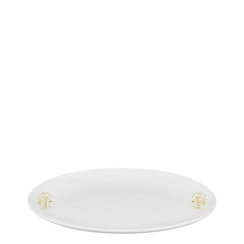 Ovaler Servierteller 26 cm — Premium Platinum Line Merry Christmas