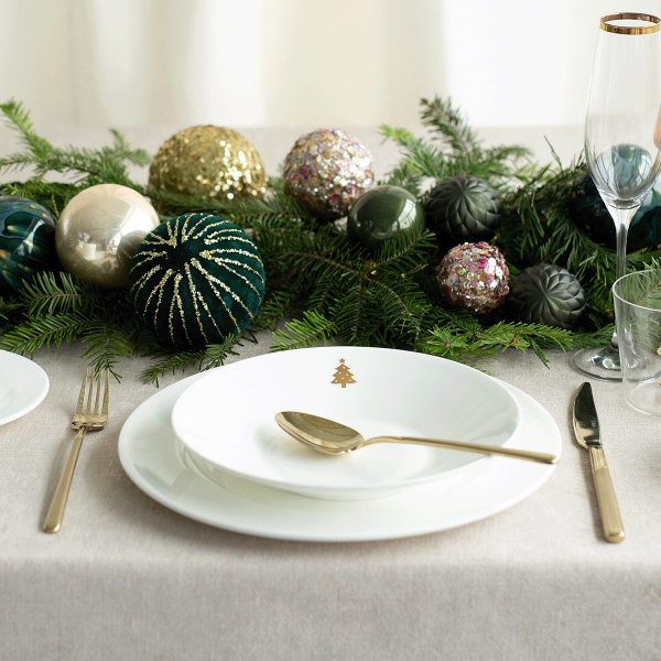 Tiefer Teller 22 cm — Premium Platinum Line Merry Christmas