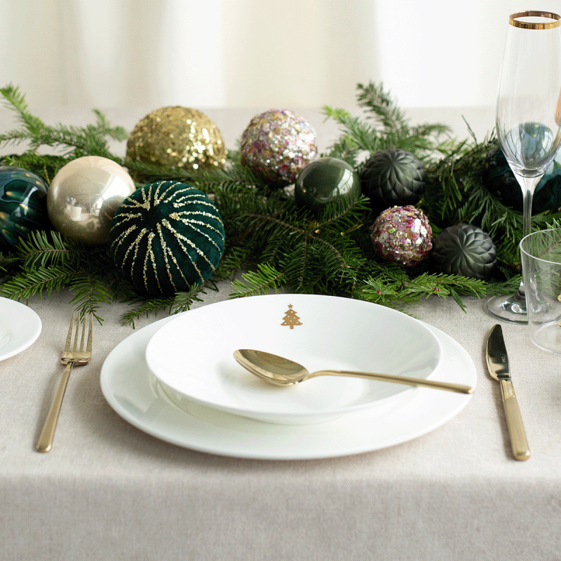Tiefer Teller 22 cm — Premium Platinum Line Merry Christmas
