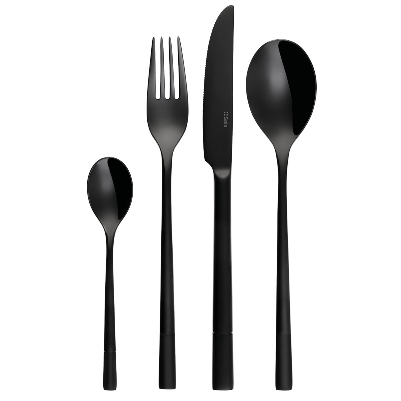 Besteckset 24-tlg. – Deluxe PVD schwarz ganz