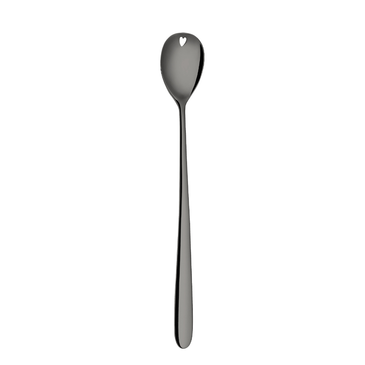 Latte-Löffel mit Herz PVD grau - Love Cutlery