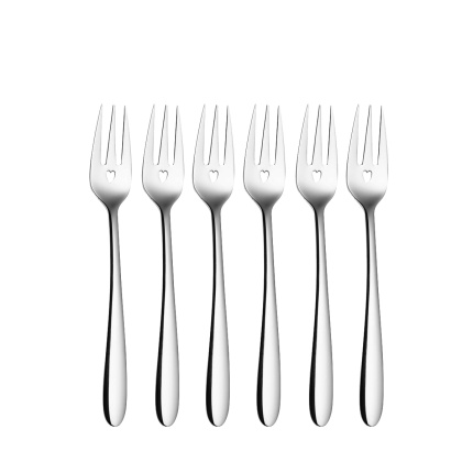Kuchengabeln mit Herz 6-tlg. | Love Cutlery