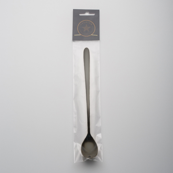 Latte-Löffel mit Herz PVD grau - Love Cutlery