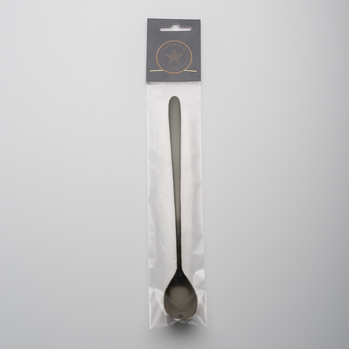 Latte-Löffel mit Herz PVD grau - Love Cutlery