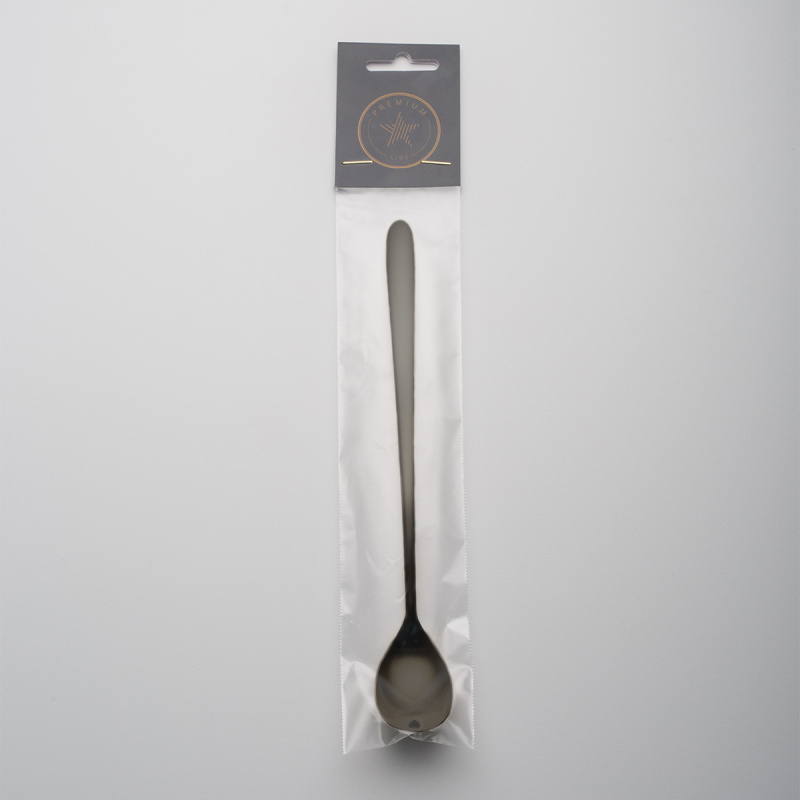 Latte-Löffel mit Herz PVD grau - Love Cutlery