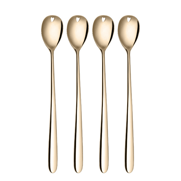 Latte-Löffel mit Herz champagne 4-tlg. Set – Love Cutlery