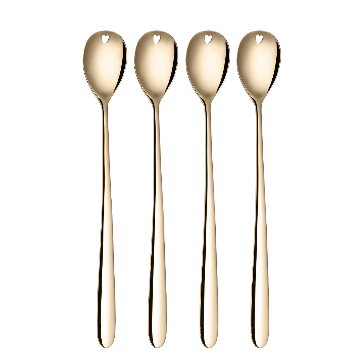 Latte-Löffel mit Herz champagne 4-tlg. Set – Love Cutlery