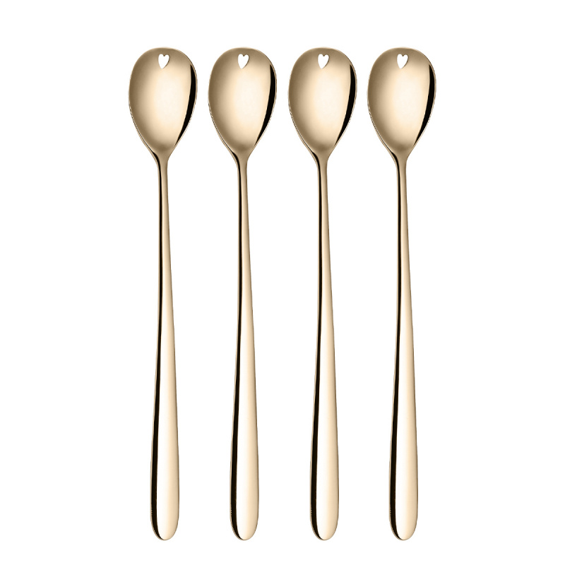 Latte-Löffel mit Herz champagne 4-tlg. Set – Love Cutlery