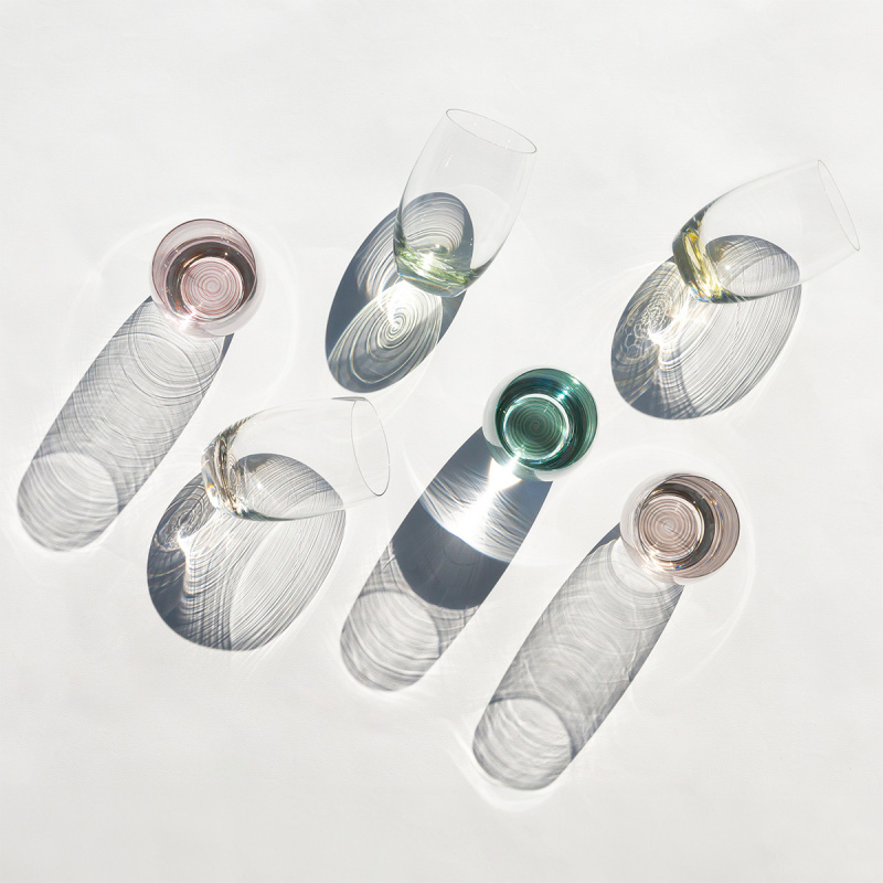 Tumbler-Gläser 460 ml mit türkisfarbenem Spiralboden 6 Stk. - Optima Glas Lunasol