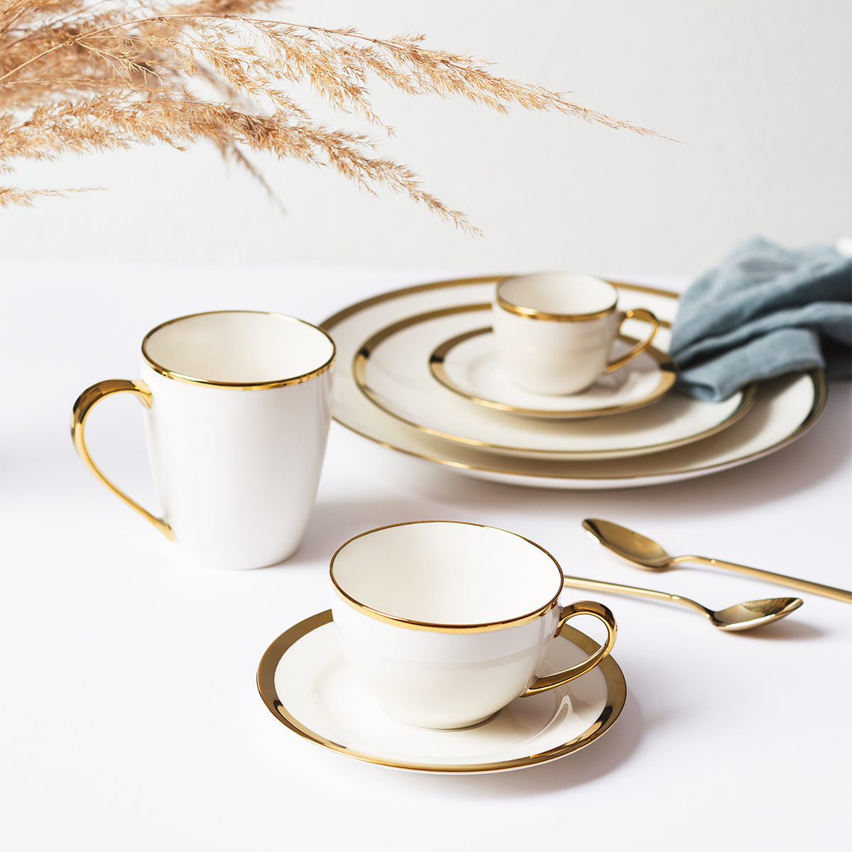 Mocca-Set 8-tlg. - FLOW Lunasol mit Gold-Rand