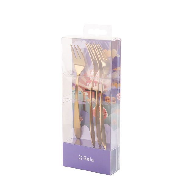 Kuchengabeln Set 4-tlg. in Weihnachtsverpackung — Alpha PVD gold
