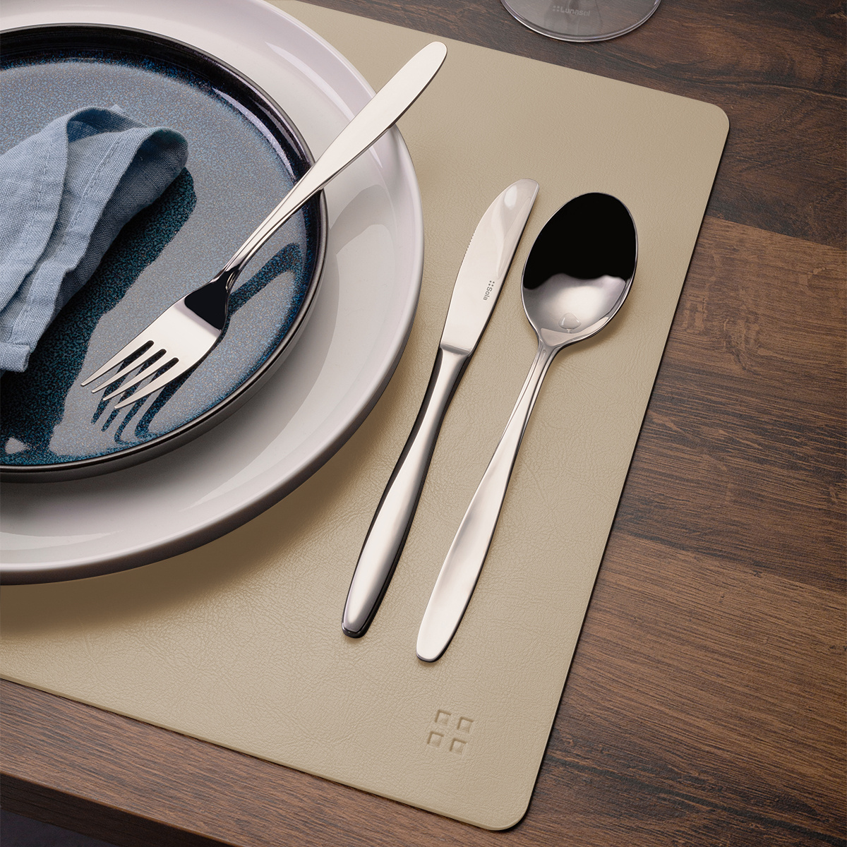 Sandfarbenes Platzset 45 x 32 cm – Elements Ambiente
