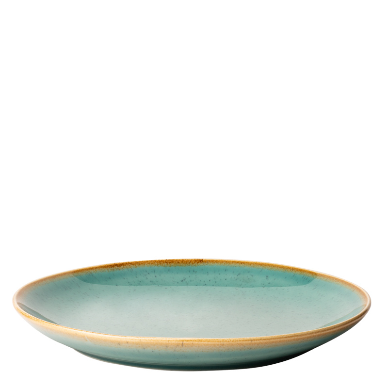 Flacher Teller Sand türkis 28 cm – Gaya