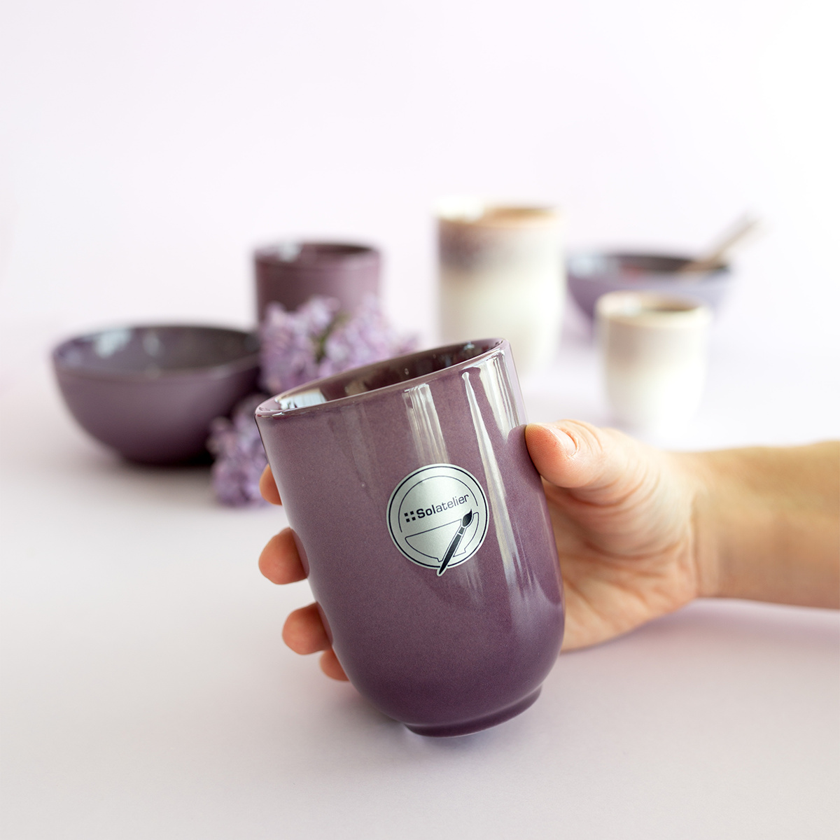 Tasse ohne Henkel 300 ml | Gaya Solatelier Aubergine
