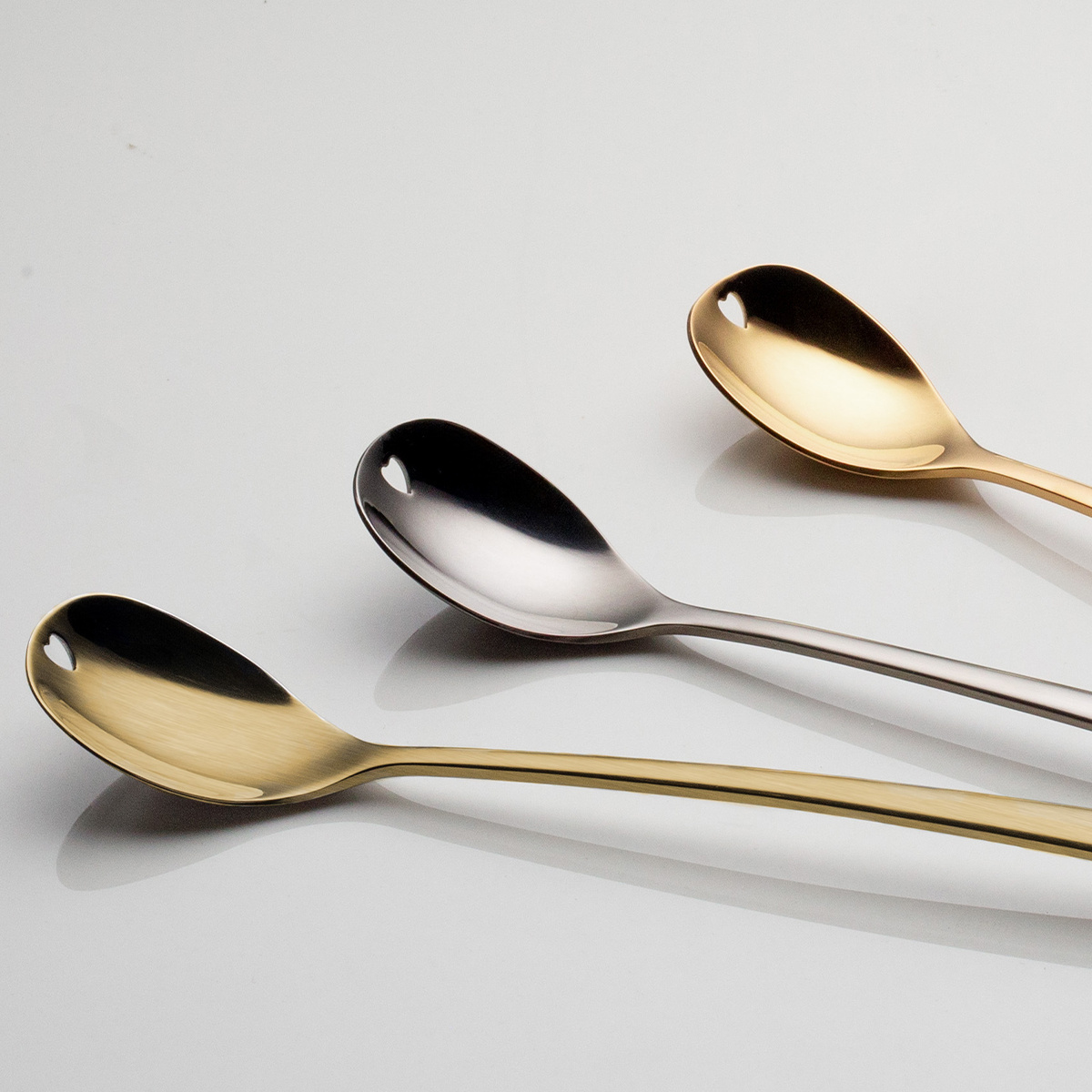 Latte-Löffel mit Herz champagne 4-tlg. Set – Love Cutlery