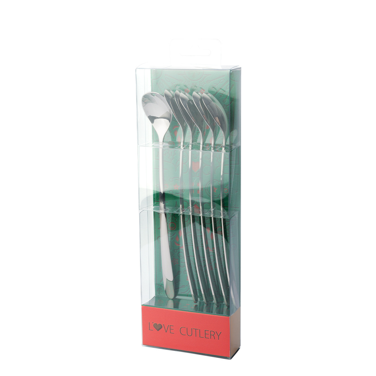 Latte-Löffel mit Herz 6-tlg. Set, Weihnachtsverpackung - Love Cutlery