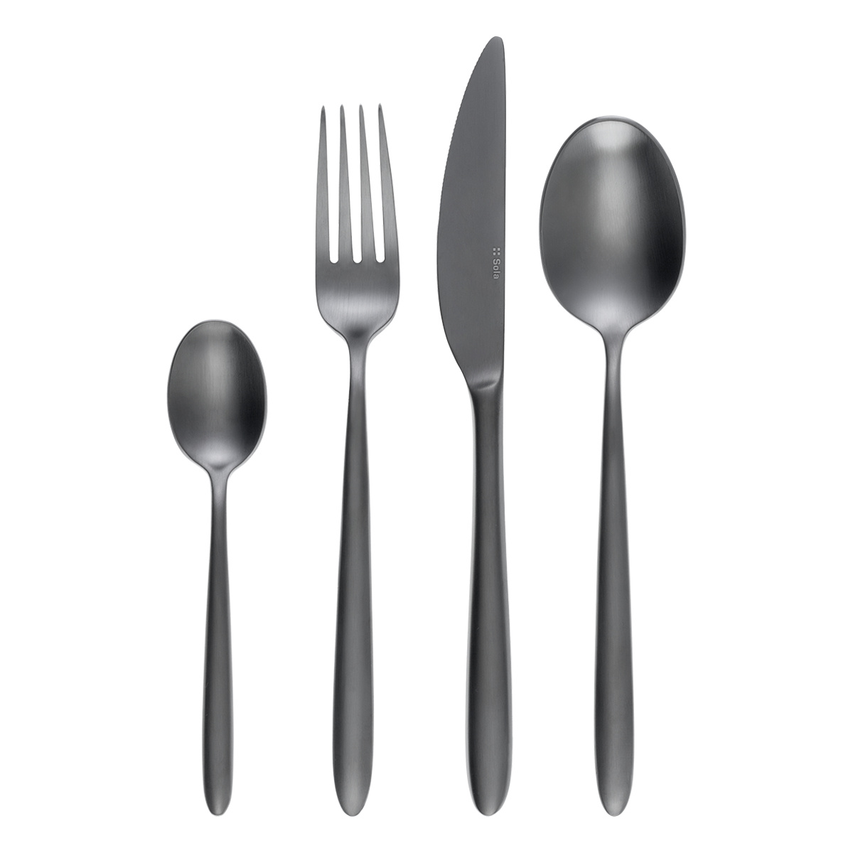 Besteck-Set 16-tlg. – Gaya Exeter PVD hellgrau ganz matt