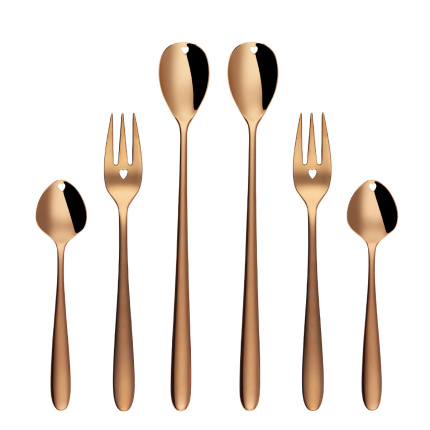 Geschenkset mit Herz 6-tlg. roségold — Love Cutlery