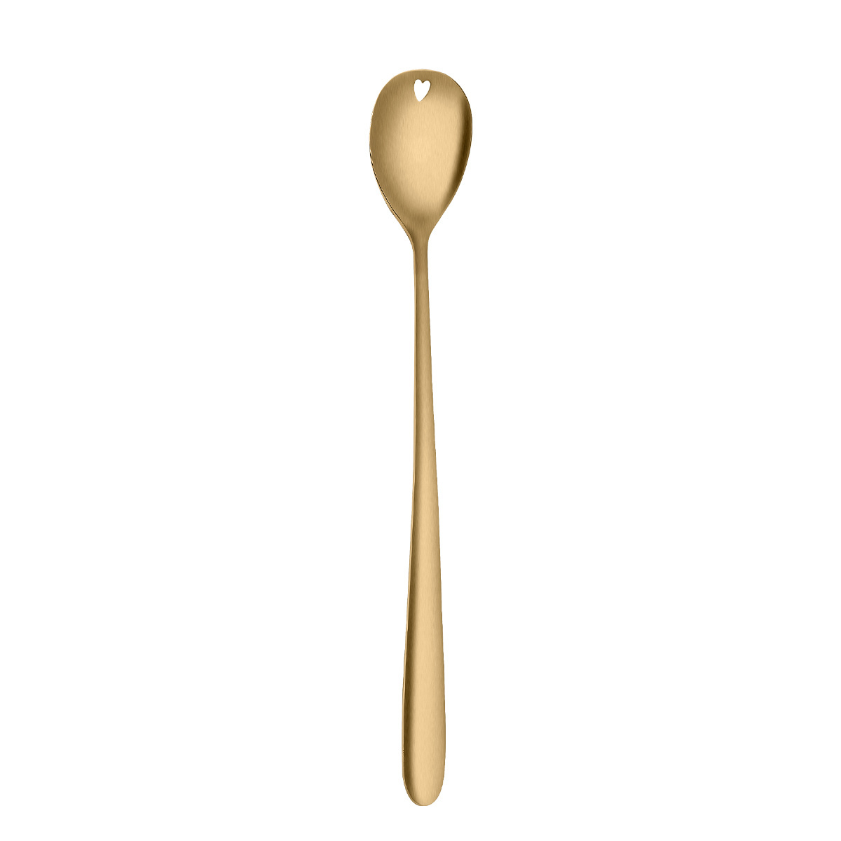 Latte Macchiato Löffel mit Herz – Alpha PVD light gold matt