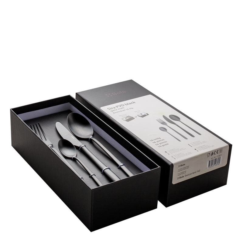 Besteckset 16-tlg. – Sira PVD black ganz matt