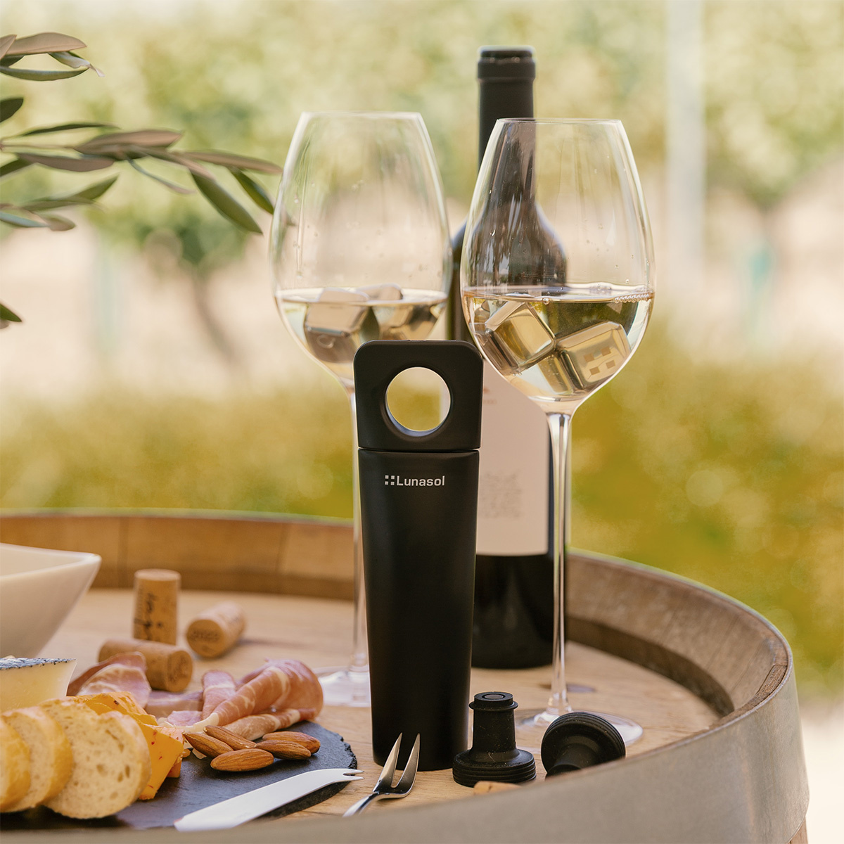 Vakuum-Weinpumpe mit 2 Verschlüssen | Lunasol