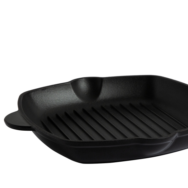 Gusseisen Grillpfanne emailliert schwarz, 27 x 27 cm - Jupiter Lunasol