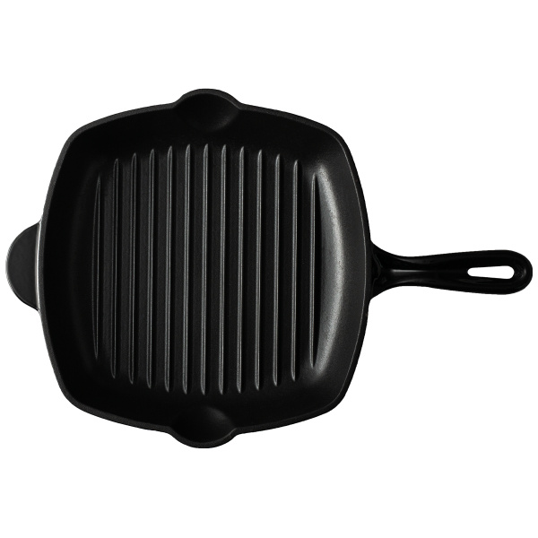 Gusseisen Grillpfanne emailliert schwarz, 27 x 27 cm - Jupiter Lunasol