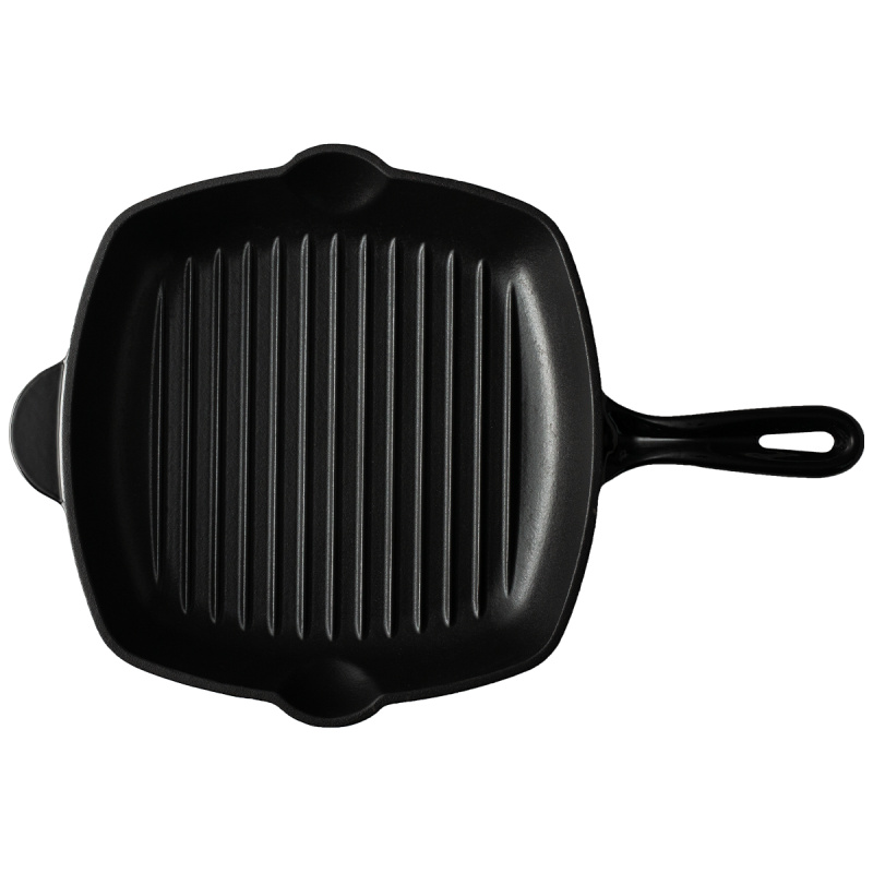 Gusseisen Grillpfanne emailliert schwarz, 27 x 27 cm - Jupiter Lunasol