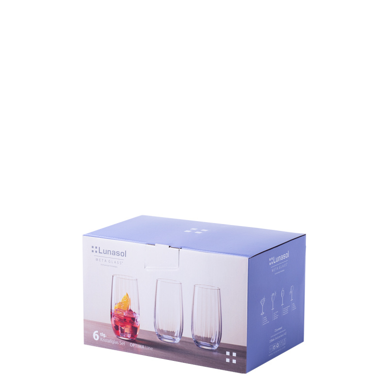 Tumbler Gläser 490 ml 6er Set - Optime Line Glas Lunasol