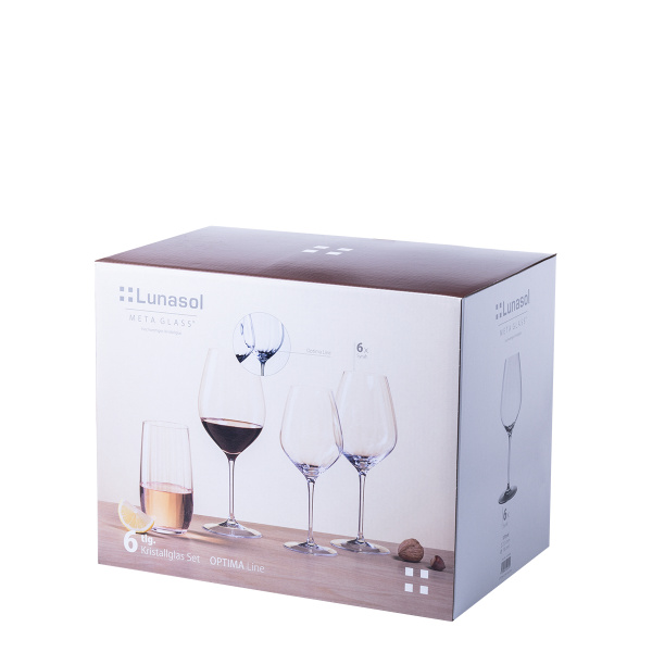 Rotweingläser 570 ml 6er-Set - Optima Line Glas Lunasol