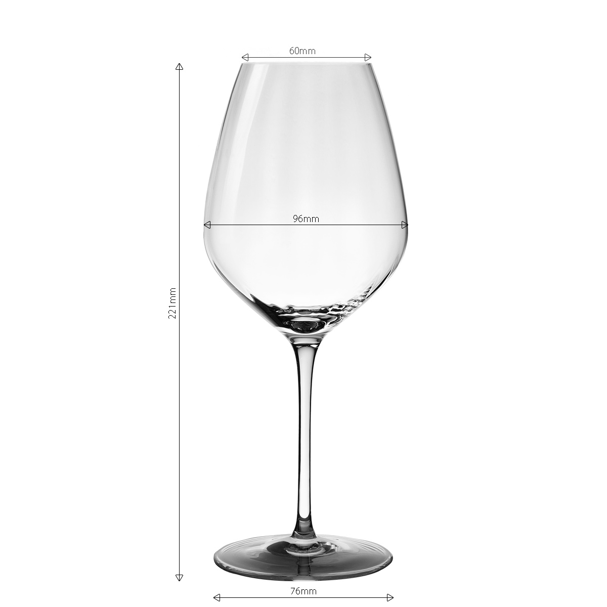 Rotweingläser 570 ml 6er-Set - Optima Line Glas Lunasol