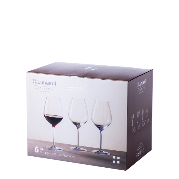 Rotweingläser 570 ml 6er-Set - Optima Line Glas Lunasol