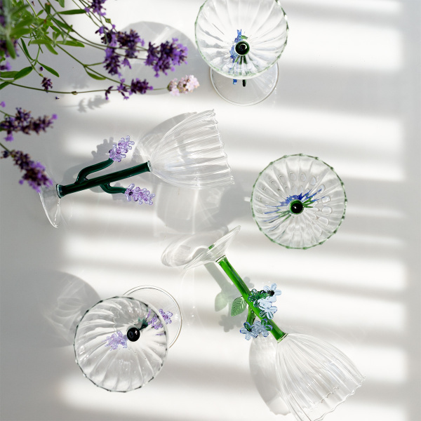 Stielglas hellblaue Blume | Ichendorf