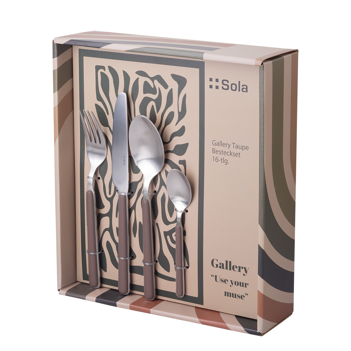 Besteckset 16-tlg. - Gallery taupe matt