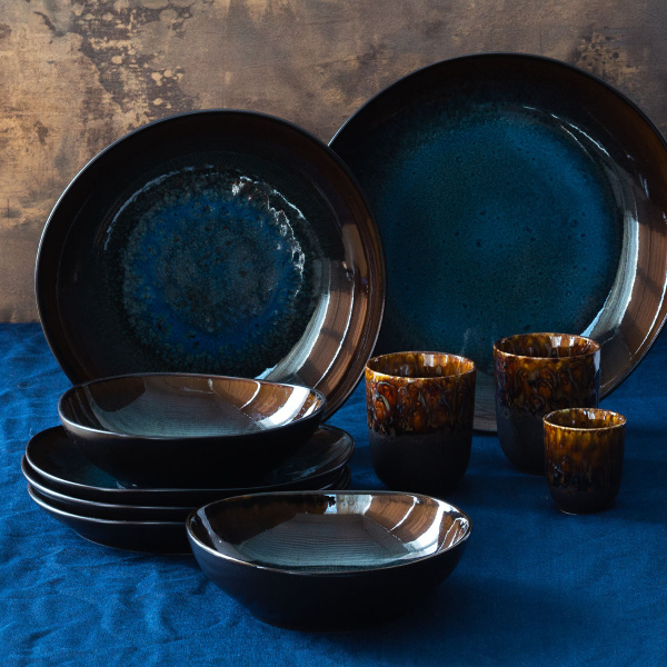 Tellerset 12-tlg. | Elements Amber Eye Organic