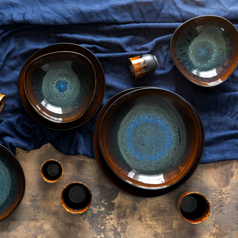 Tellerset 12-tlg. | Elements Amber Eye Organic