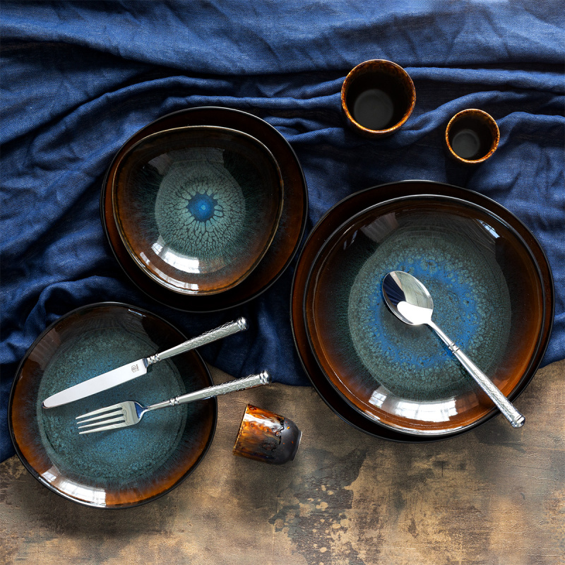 Tellerset 12-tlg. | Elements Amber Eye Organic