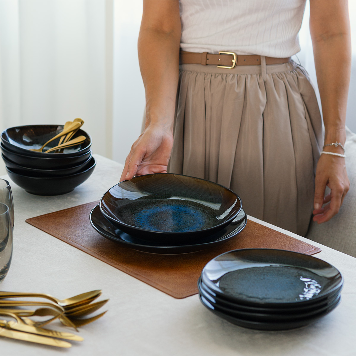 Tellerset 12-tlg. | Elements Amber Eye Organic