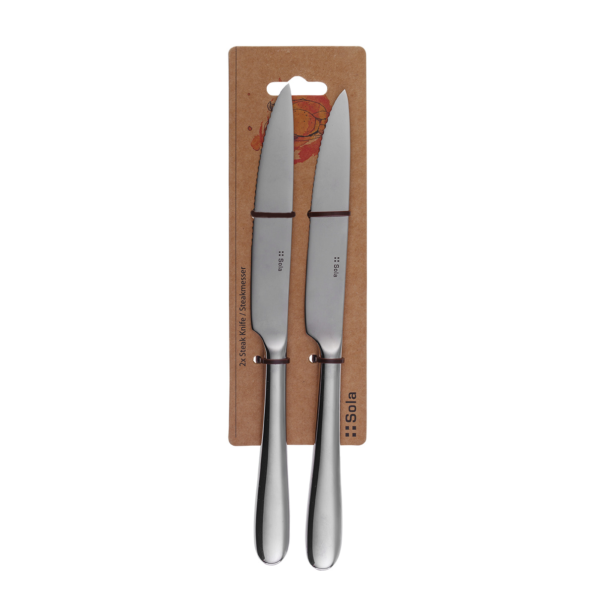 Steakmesser Set 2-tlg. auf Hängekarton – Basic Alpha