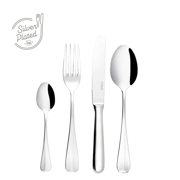 Versilbertes Dessertbesteck 24-tlg. | Baguette Sola