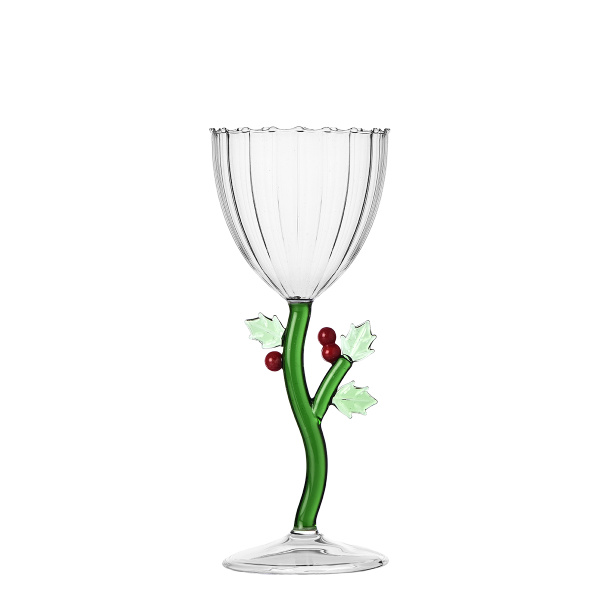 Weihnachtsglas mit Stiel Stechpalme | Ichendorf