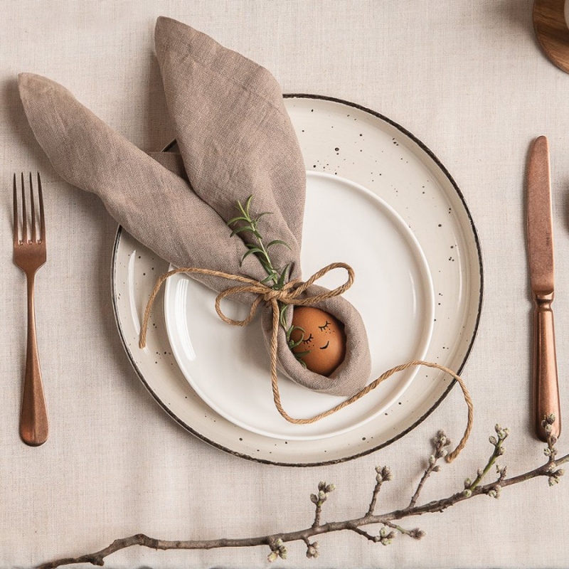 Porzellan Set 18-tlg. - Gaya Atelier light grey speckled