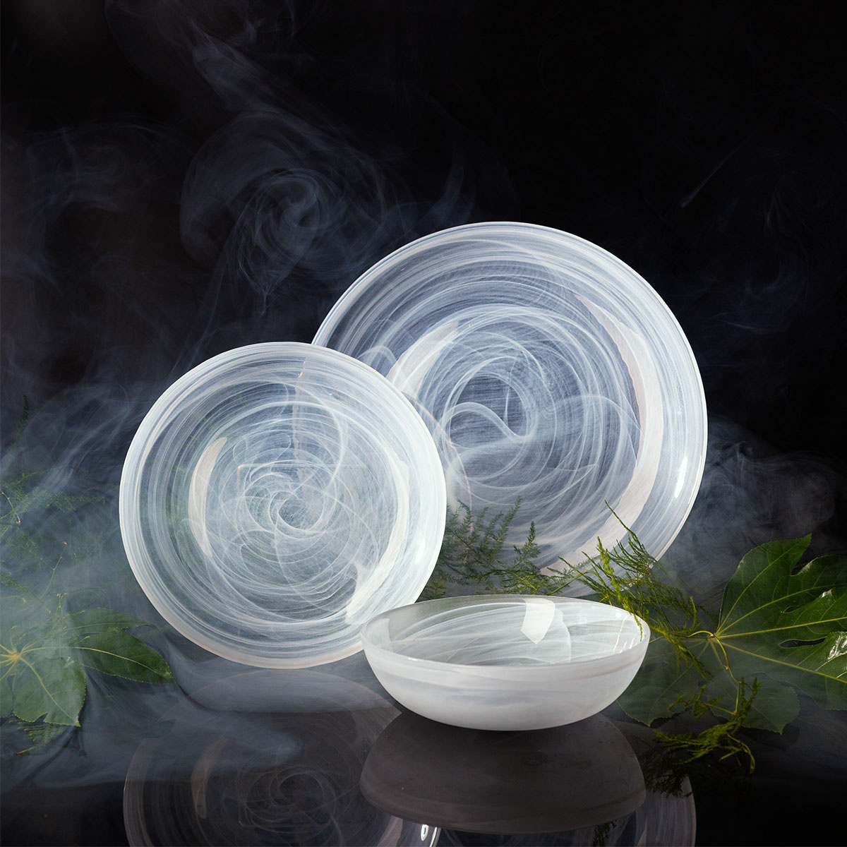 Teller flach weiss 21 cm - Elements Glas