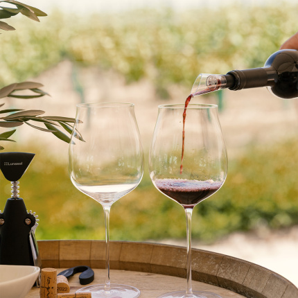 Gläser für Cabernet / Alibernet 650 ml 2er-Set - FLOW Glas Platinum Line