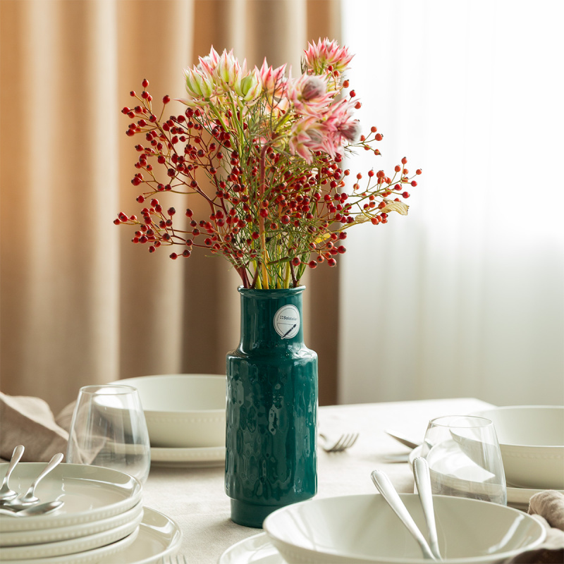 Vase 21 cm chrom-grün | Milady Solatelier