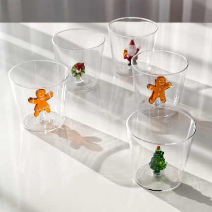 Glas mit Weihnachtskranz-Motiv | Ichendorf