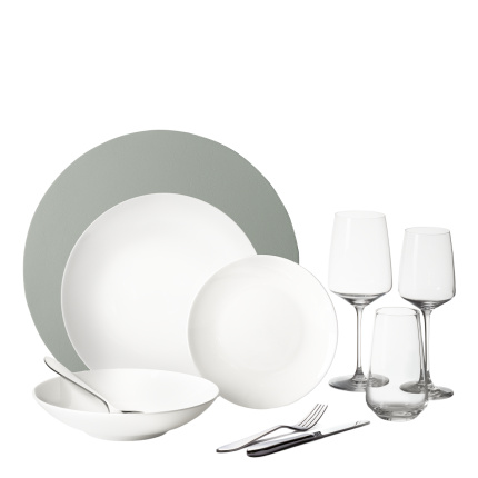 Geschirr-Starterset 60-tlg. | Premium Platinum silver