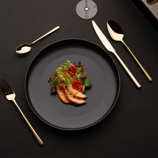 Besteck-Set 16-tlg. – Kyoto PVD Champagne sandgestrahlt
