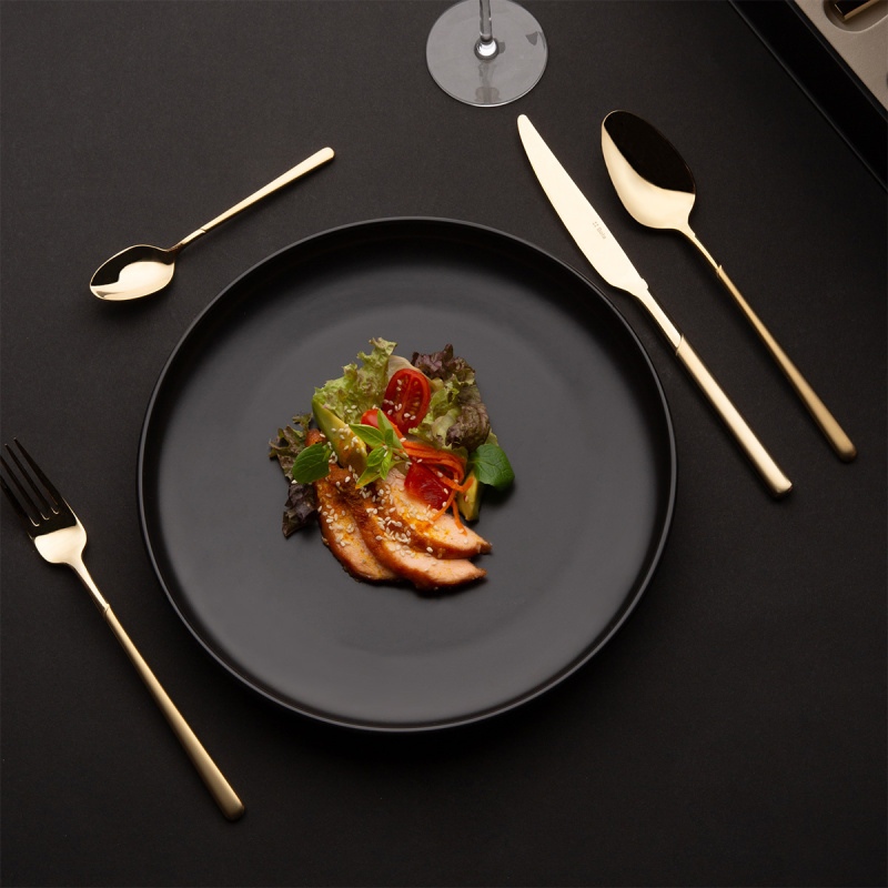Besteck-Set 16-tlg. – Kyoto PVD Champagne sandgestrahlt
