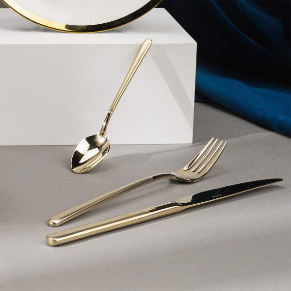 Besteck-Set 16-tlg. – Kyoto PVD Champagne sandgestrahlt